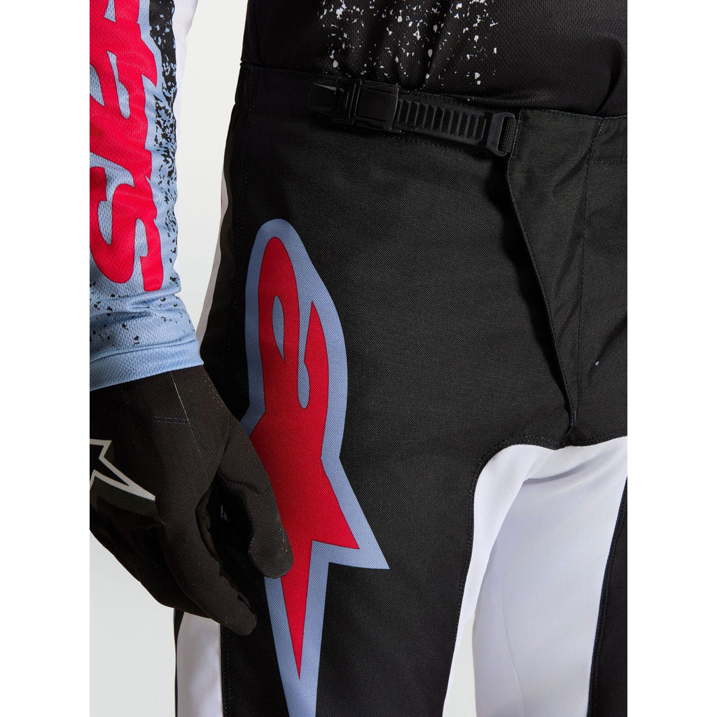 Alpinestars Fluid DRAG MX Pants (Black/White/Light Blue/Red Fluo)