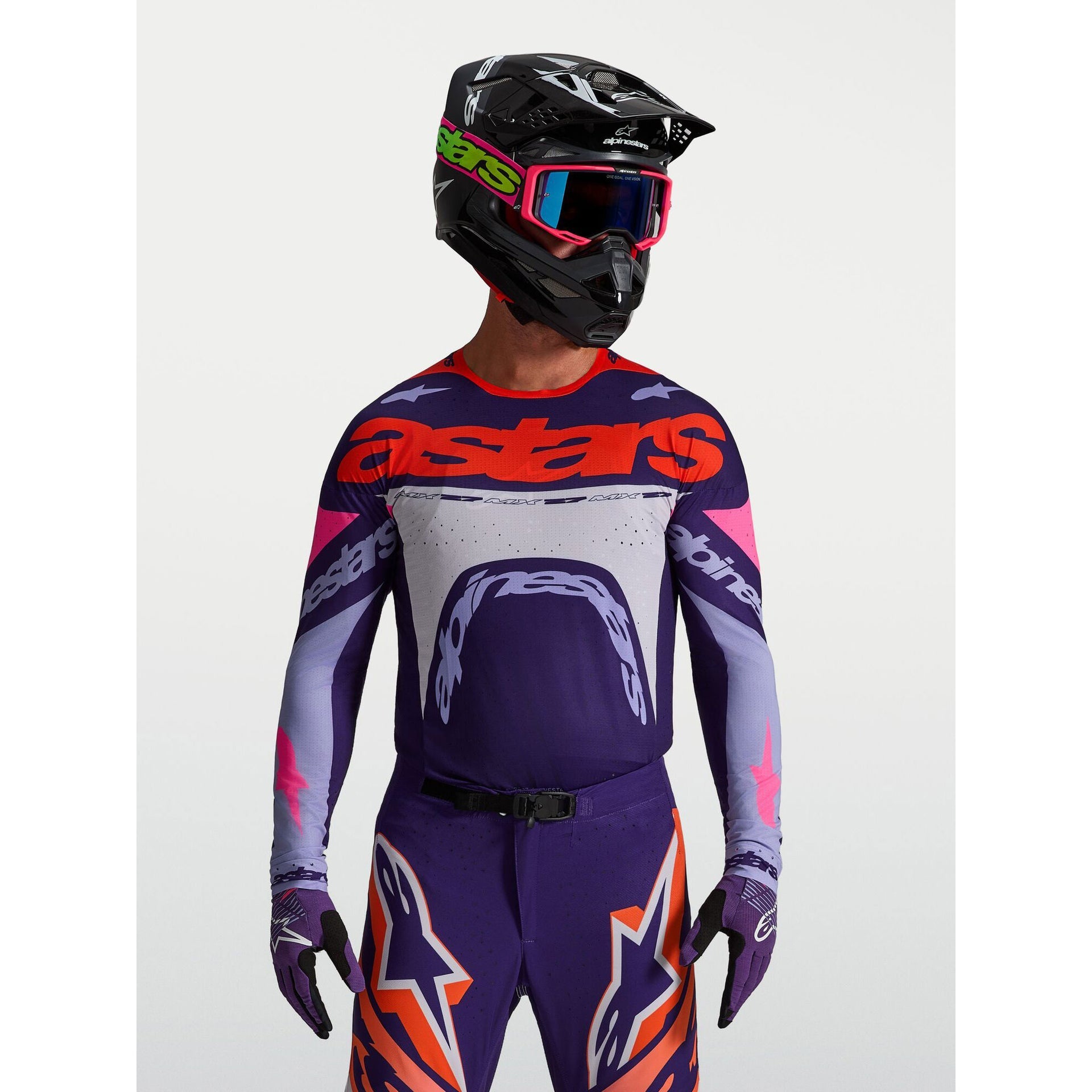 Alpinestars Supertech DYNA MX Jersey (Light Violet/Deep Purple/Pink Fluo)