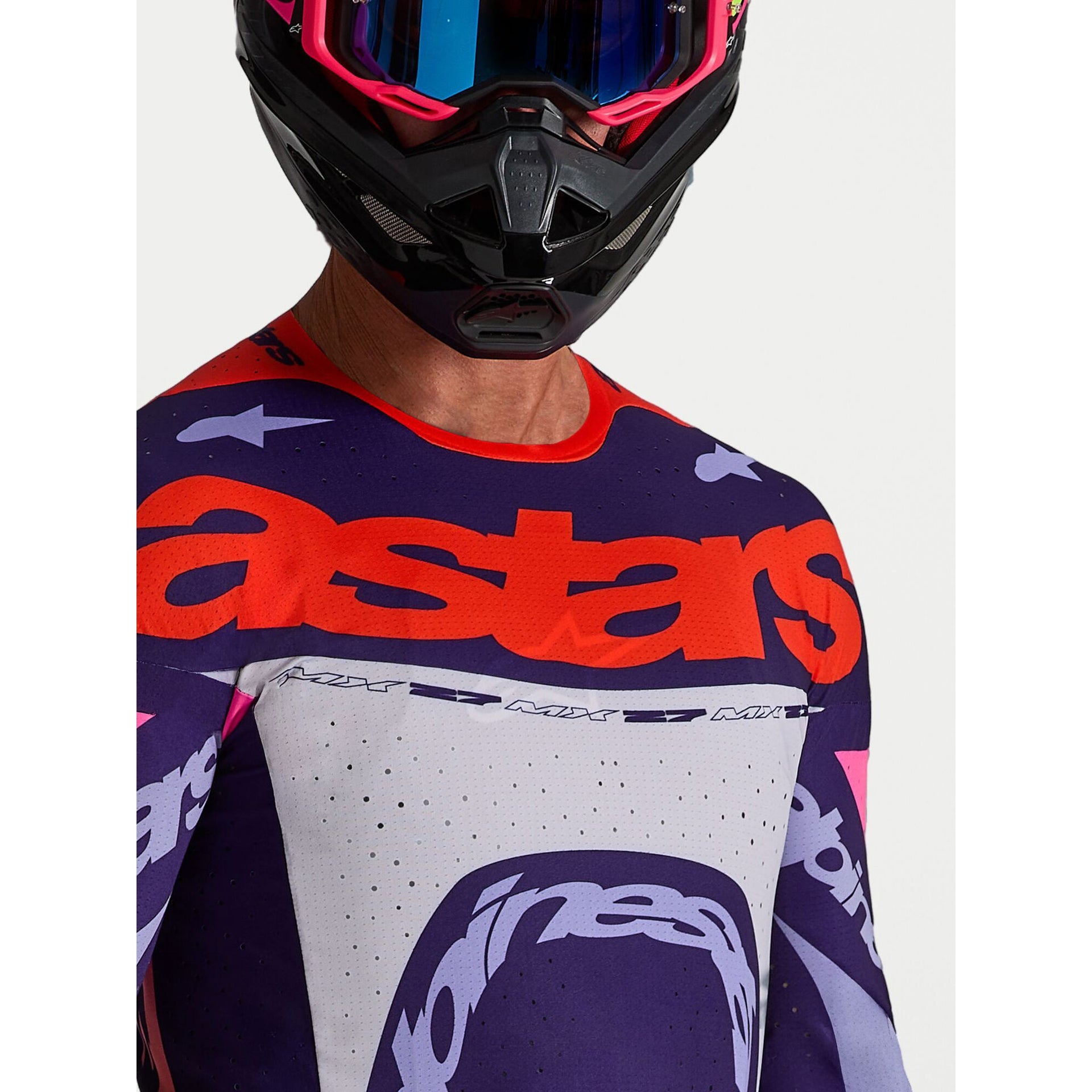 Alpinestars Supertech DYNA MX Jersey (Light Violet/Deep Purple/Pink Fluo)