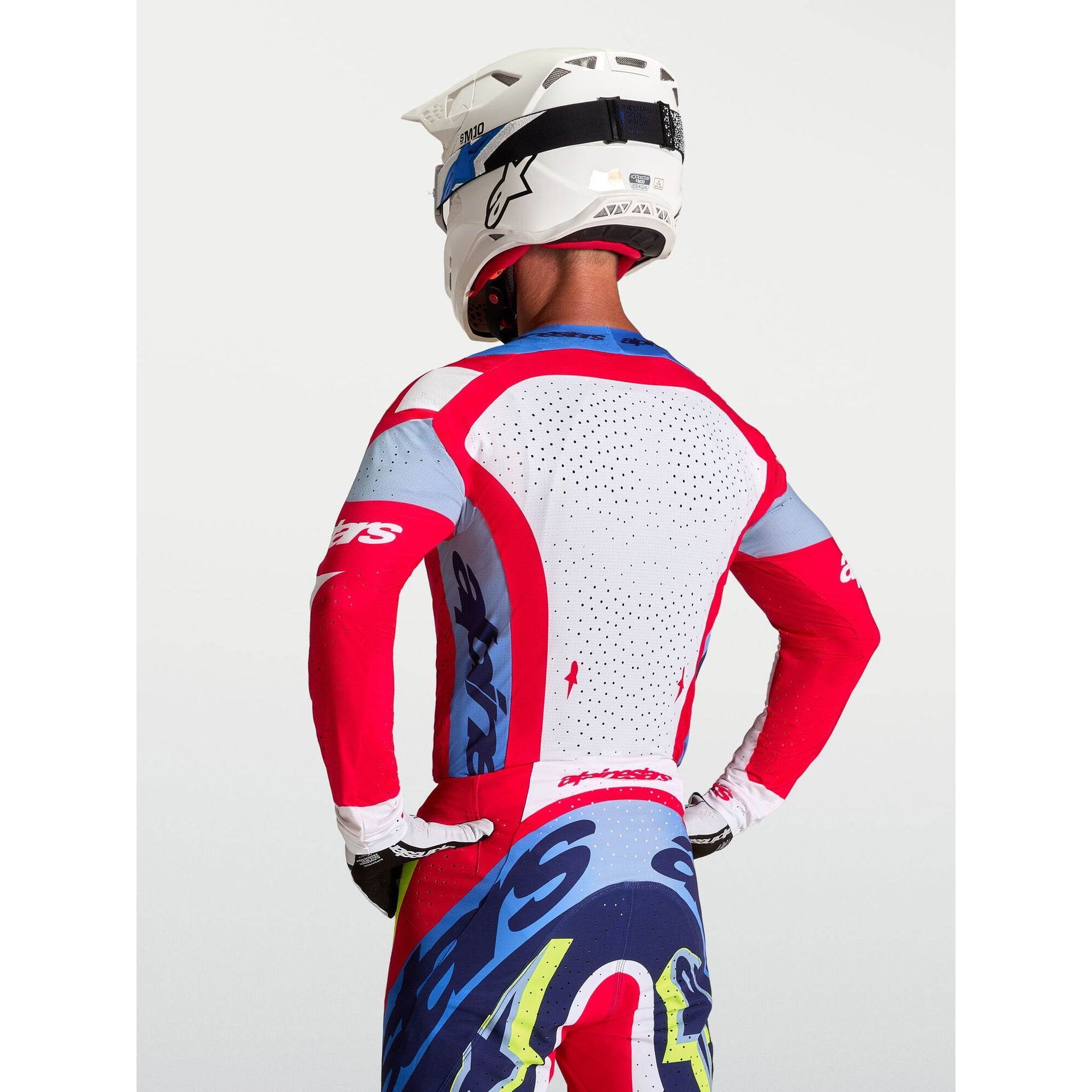 Alpinestars Supertech DYNA MX Jersey (Fire Red/White/Navy Blue)