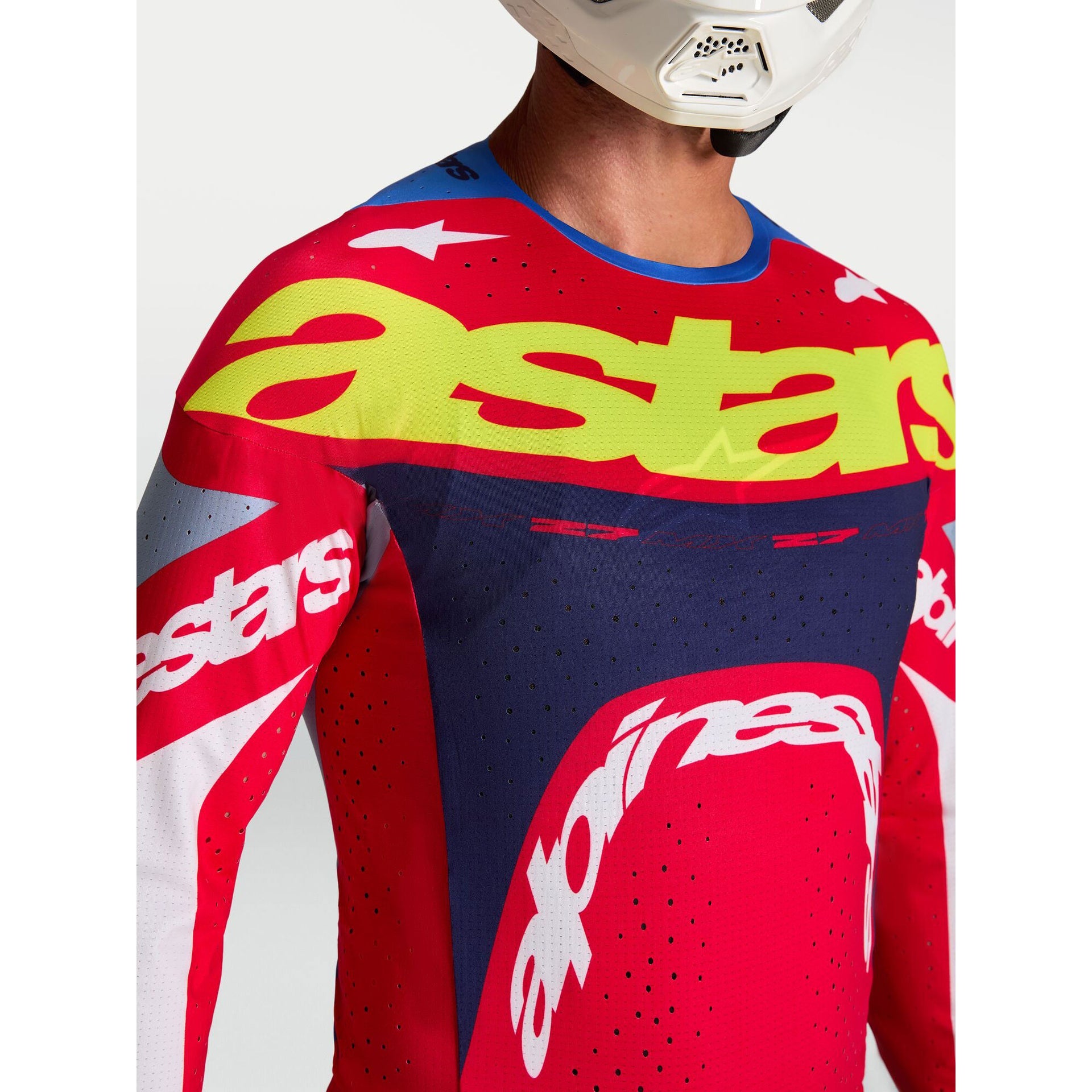 Alpinestars Supertech DYNA MX Jersey (Fire Red/White/Navy Blue)