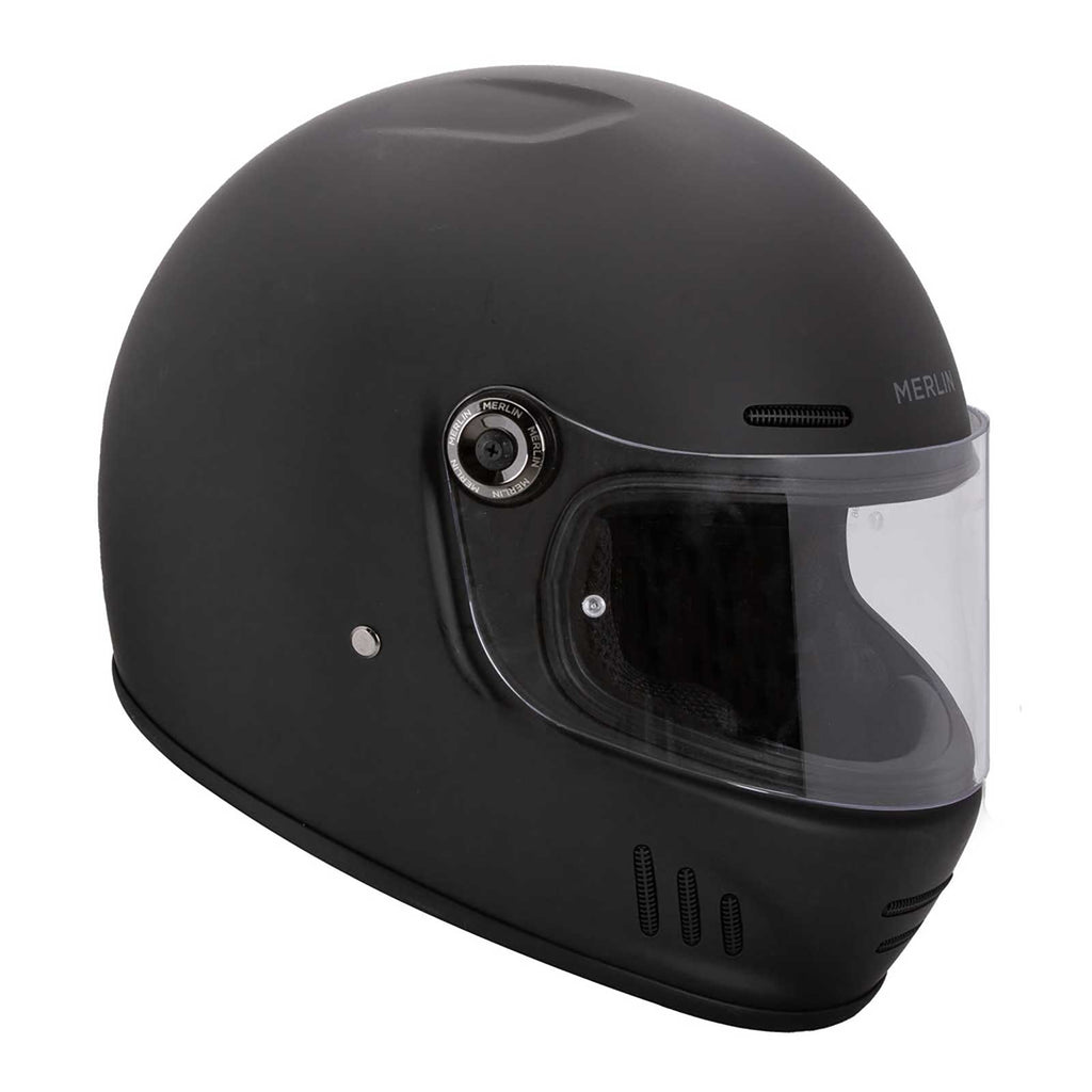 Merlin Revival Full Face Urban Motorcycle Helmet (Matt Black)