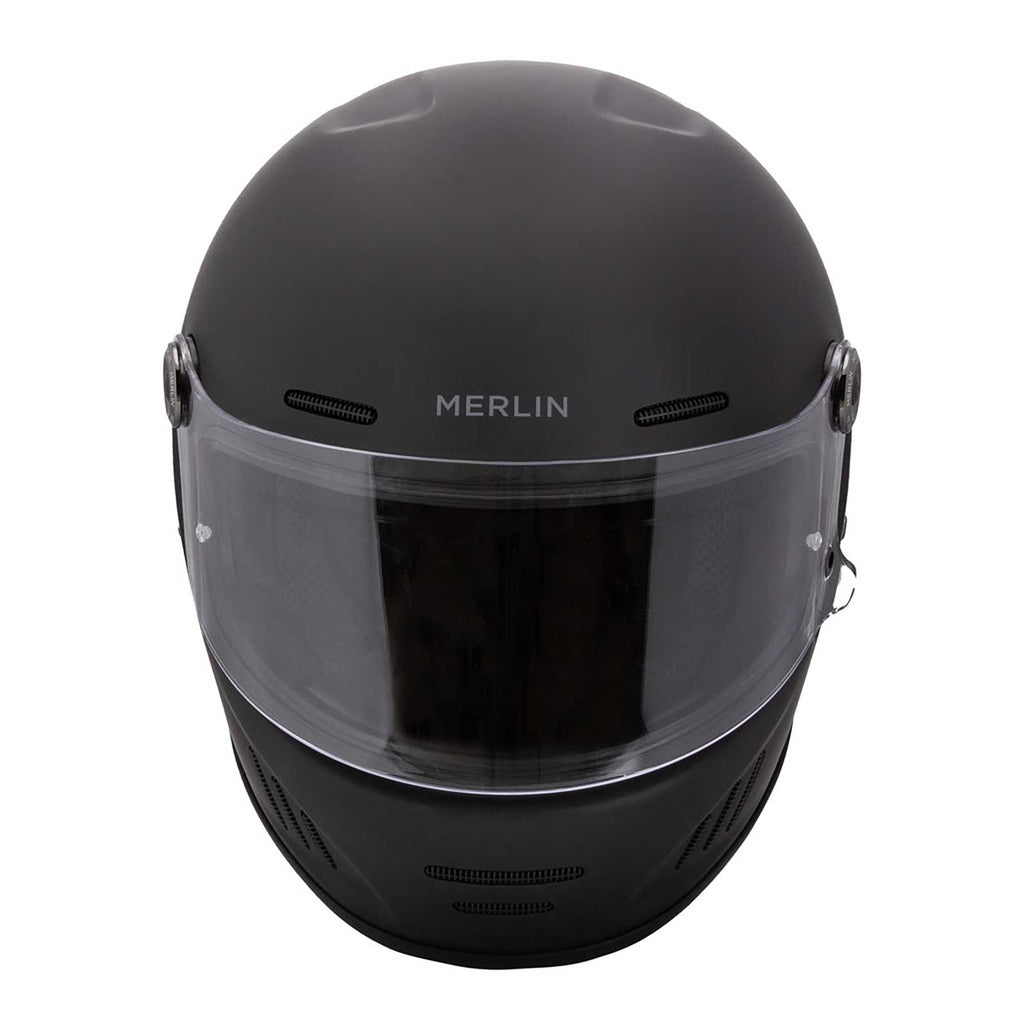 Merlin Revival Full Face Urban Motorcycle Helmet (Matt Black)