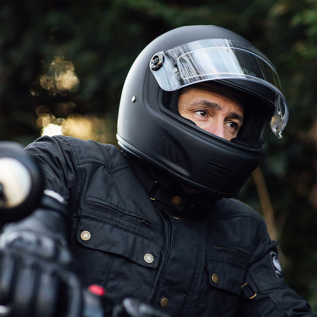 Merlin Revival Full Face Urban Motorcycle Helmet (Matt Black)