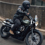 Merlin Revival D3O Motorcycle Leather Jacket (Black/Vintage