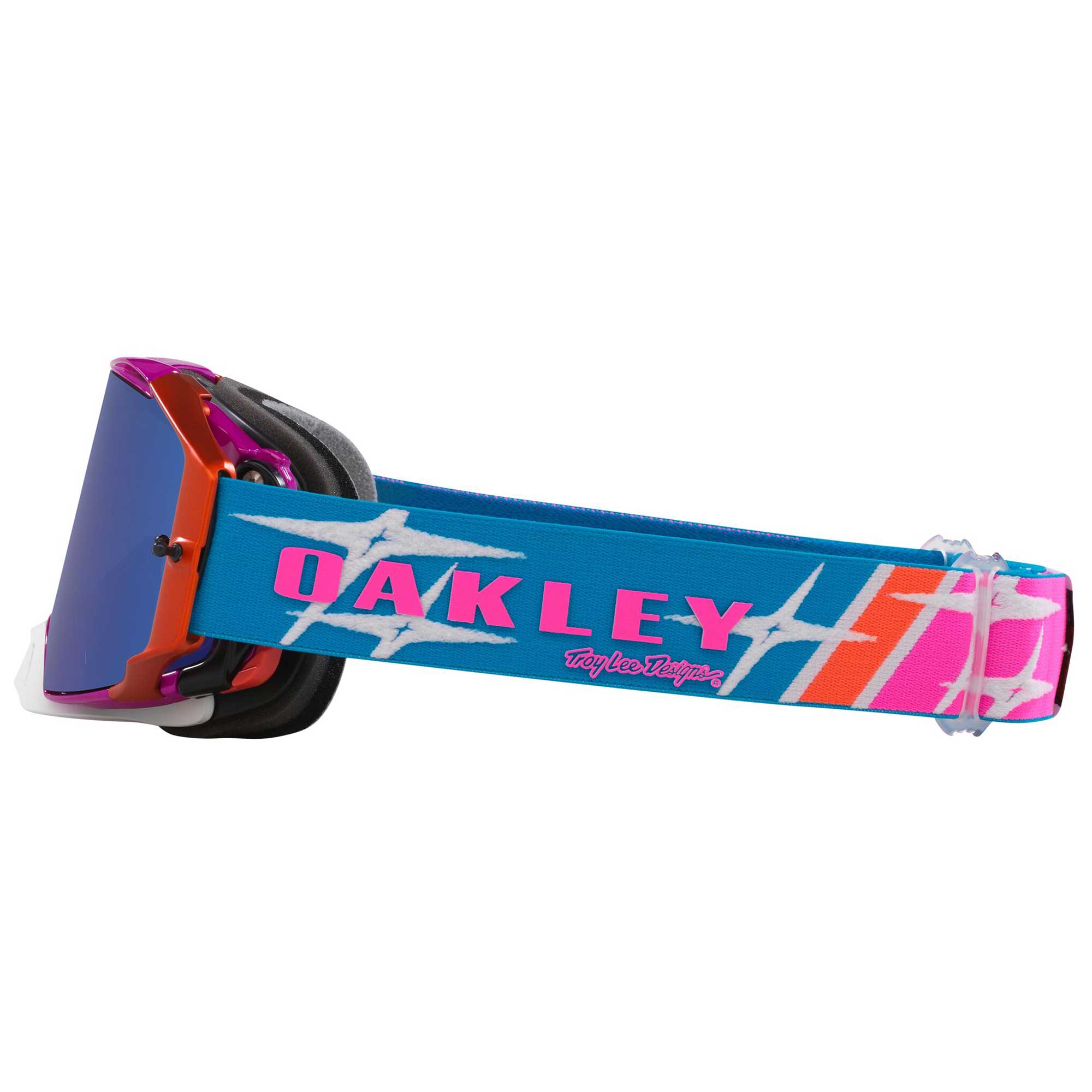 Oakley Airbrake Goggles - TLD Speed Stars (Blue/Blue/Red/Pink) PRIZM Black Ice Iridium Lens *NO BOX*