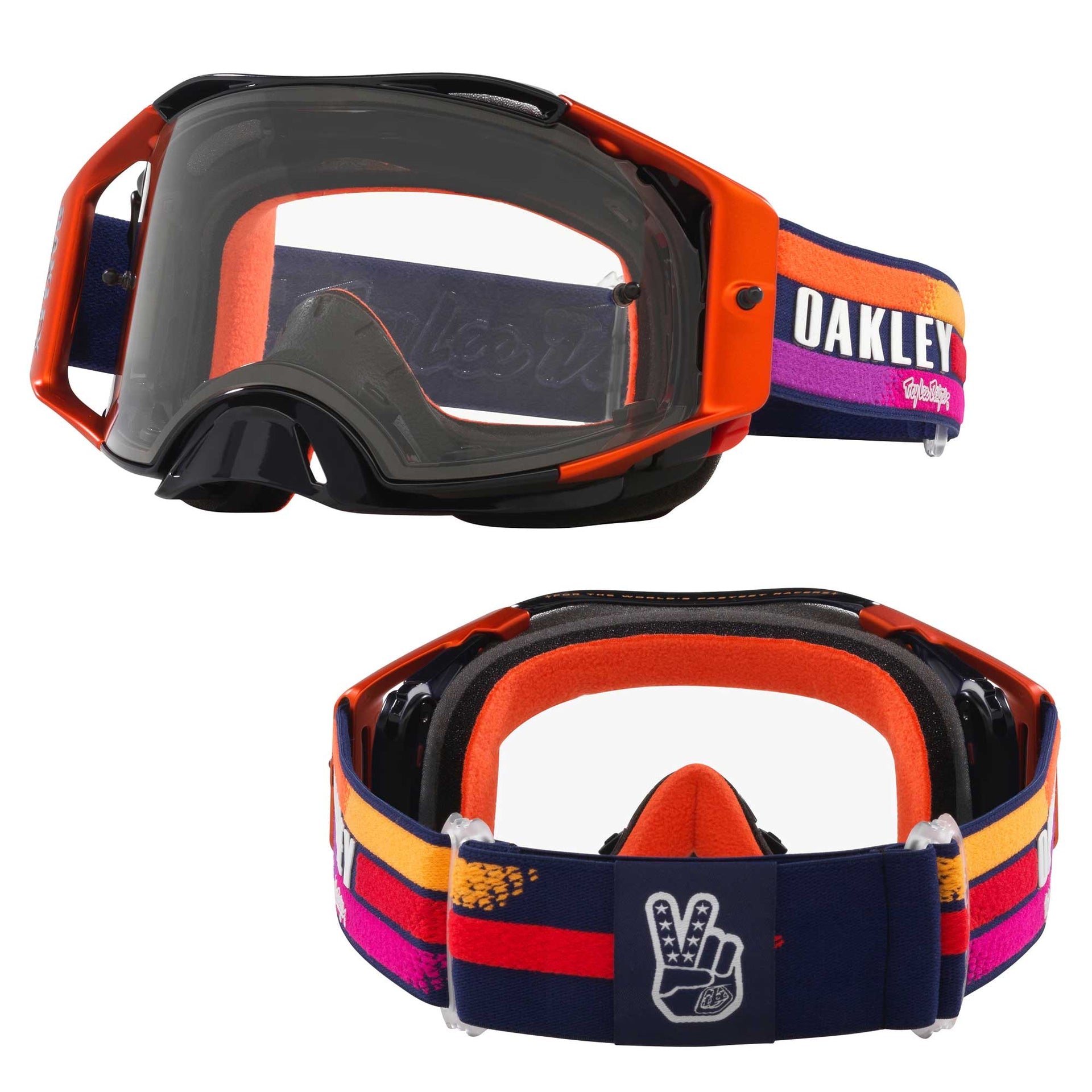 Oakley Airbrake Goggles - TLD NAVY Sunrise (Navy/Orange) Clear Lens *NO BOX