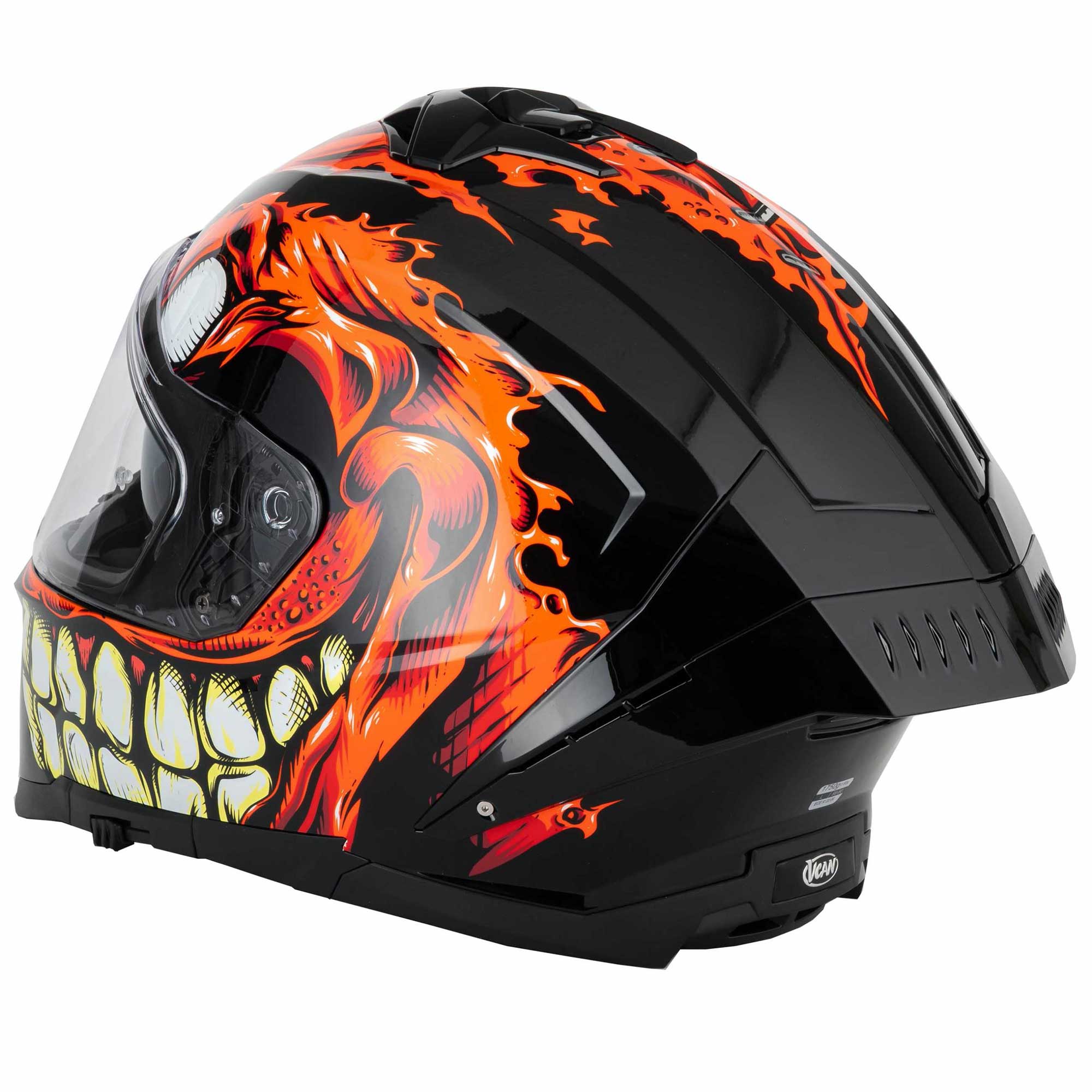 VCAN H162 Facestroke Motorcycle Helmet (Red)