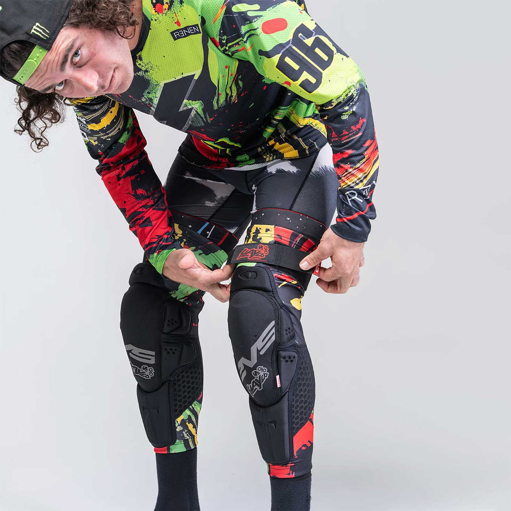 EVS MX | Enduro Knee Guards - SLAYCO96 (Red/Yellow/Green)