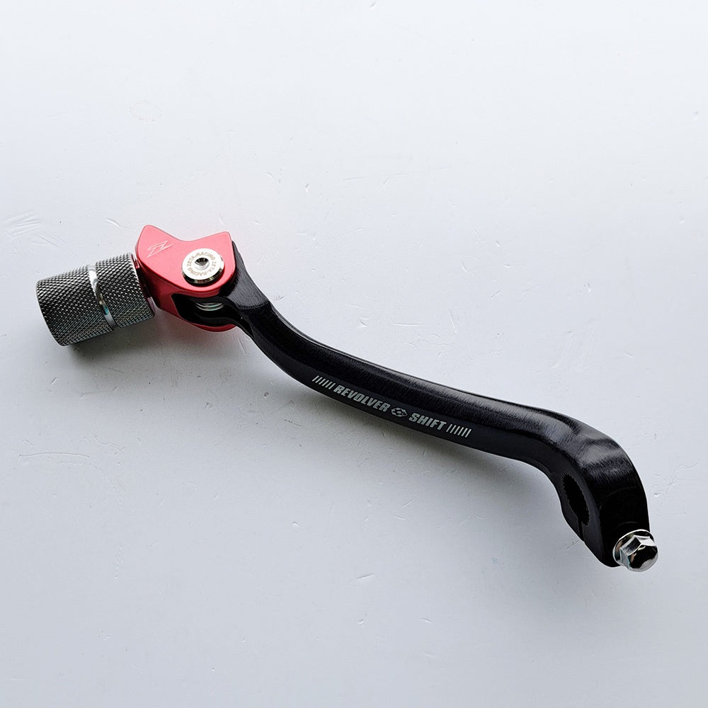 Zeta Gear Lever - Revolver Adjustable - CRF250 18-26, CRF450 17-26, CRF450X 19-26, CRF250RX 19-26, CRF450RX 17-26, CRF450L 19-20, CRF450RL 21-26 - Black w/Red)