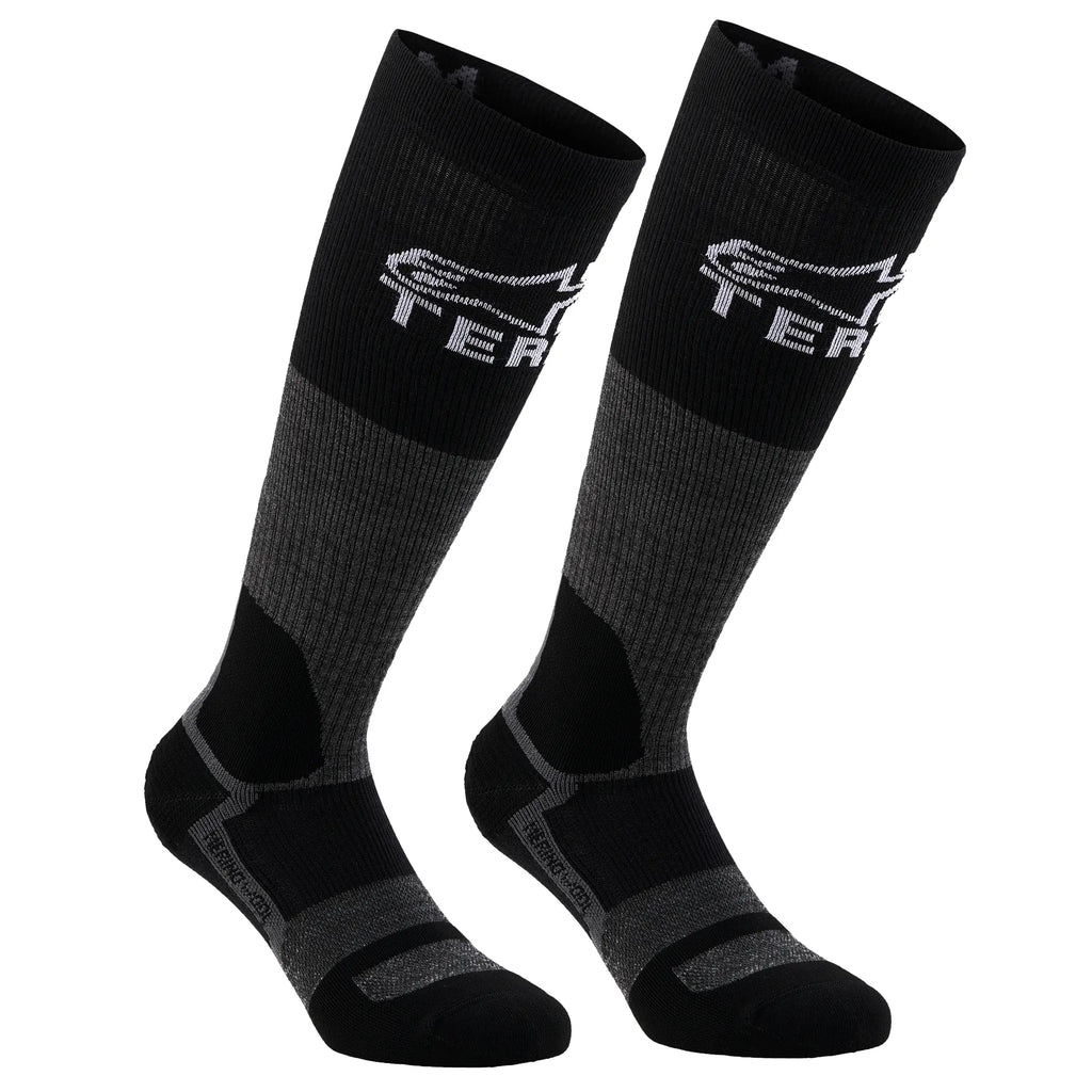 Alpinestars AT 8 MERINO Motorcycle Riding Socks (Tar Grey/Black)
