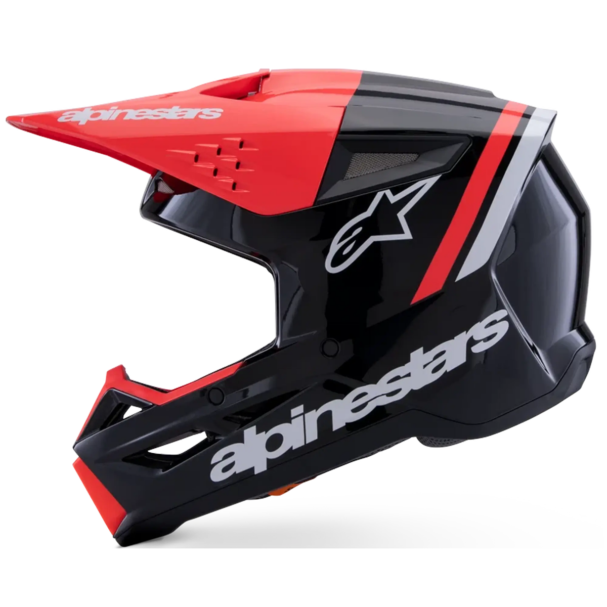 Alpinestars S-M3 RADIUM MX Helmet (Black/Red Fluo/White)