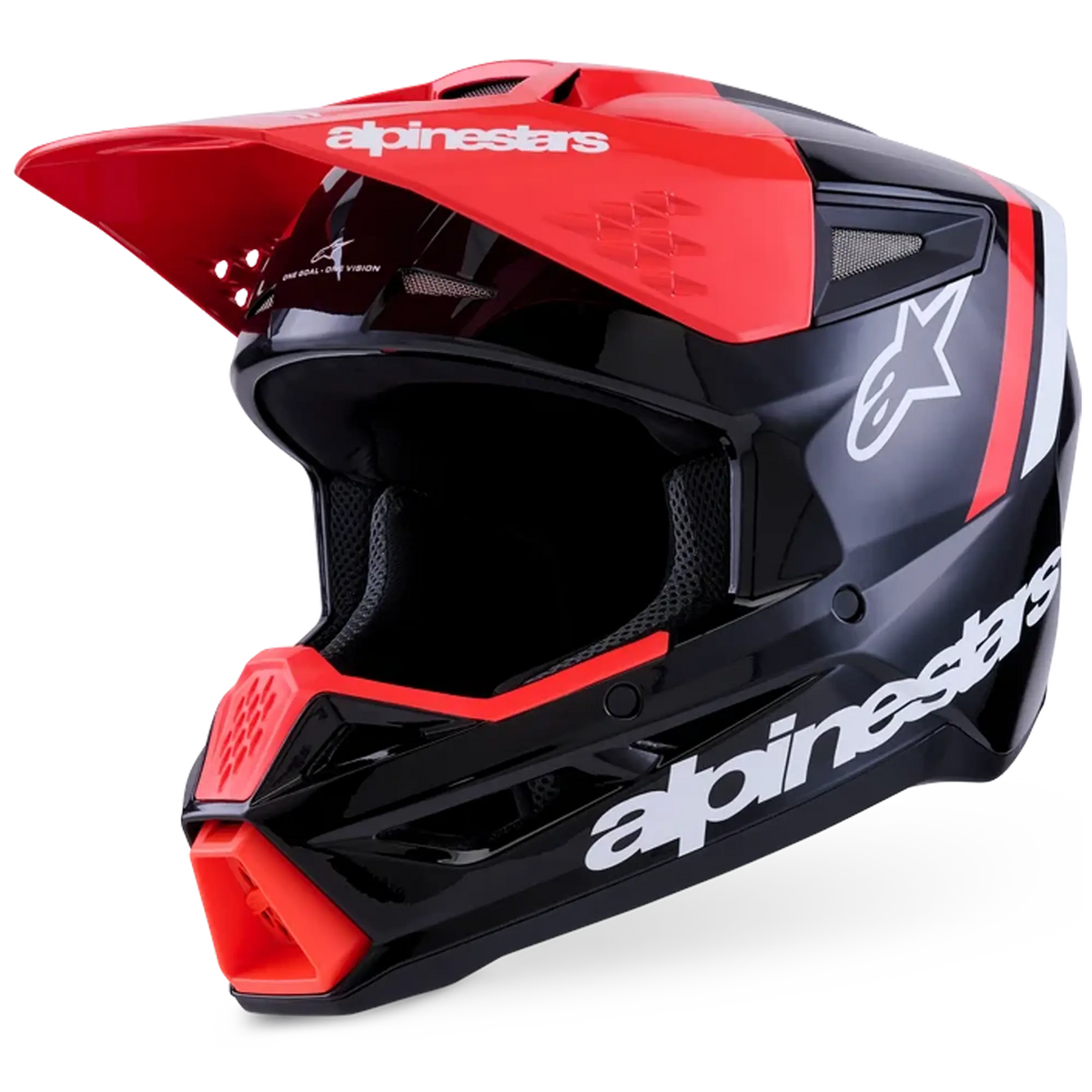 Alpinestars S-M3 RADIUM MX Helmet (Black/Red Fluo/White)