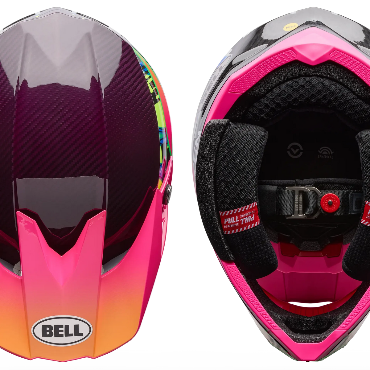 BELL MOTO-10 Spherical GP FIM02 LE SYNCHRO MX | Enduro Helmet (Fluo Pink/Green)