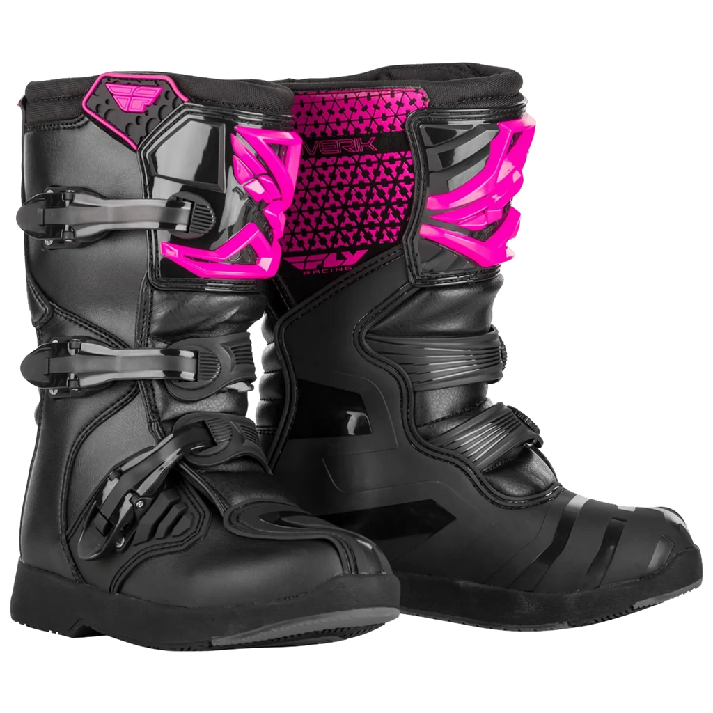 FLY Racing Youth Maverik MX Boots (Black/Pink)