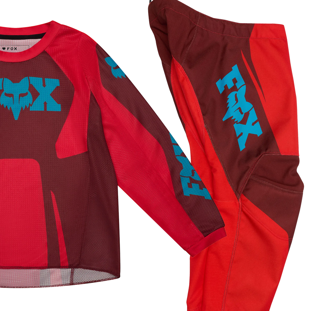 FOX Racing Kids 180 RAID MX Gear Set (Red Rust)