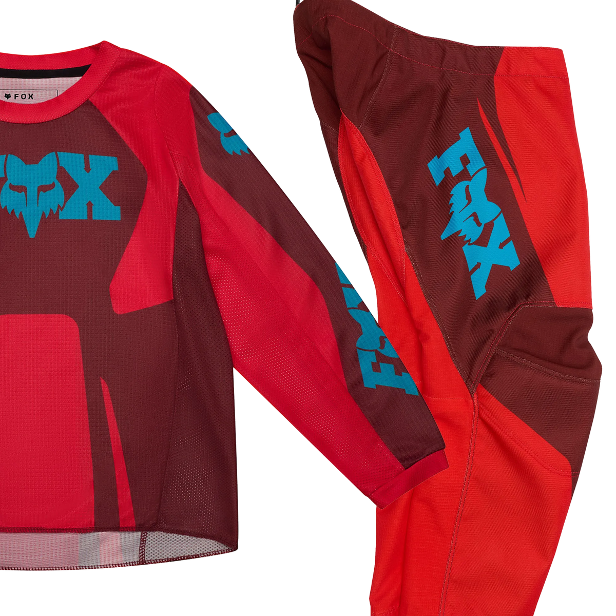 FOX Racing Kids 180 RAID MX Gear Set (Red Rust)