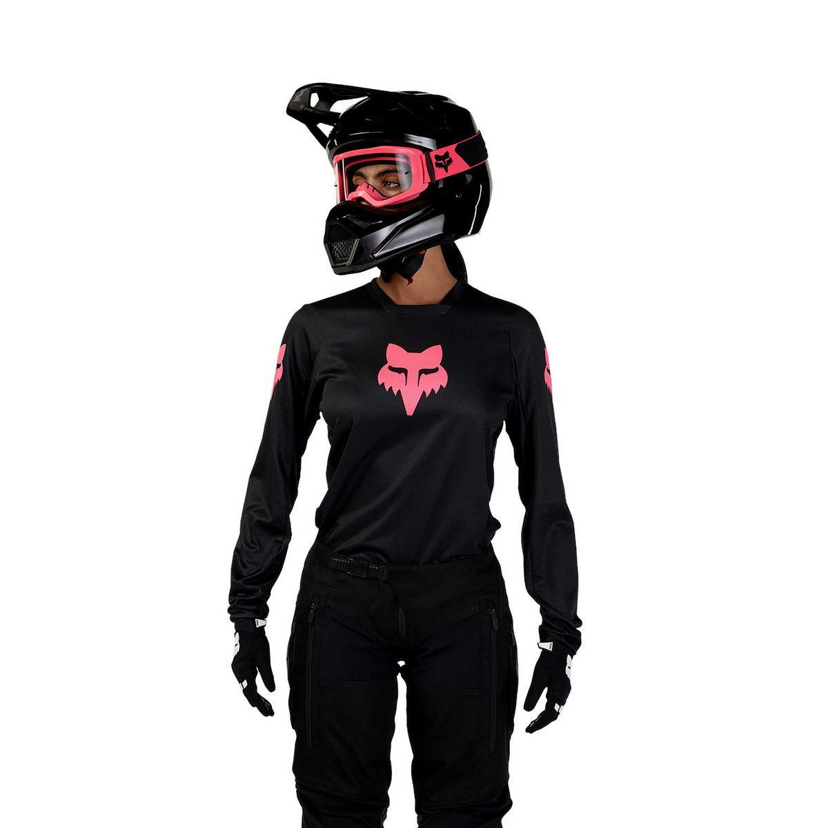FOX Racing Women's 180 BLACKOUT MX Gear Set (Black/Pink)