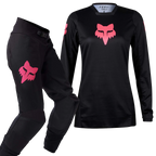 FOX Racing Women's 180 BLACKOUT MX Gear Set (Black/Pink)