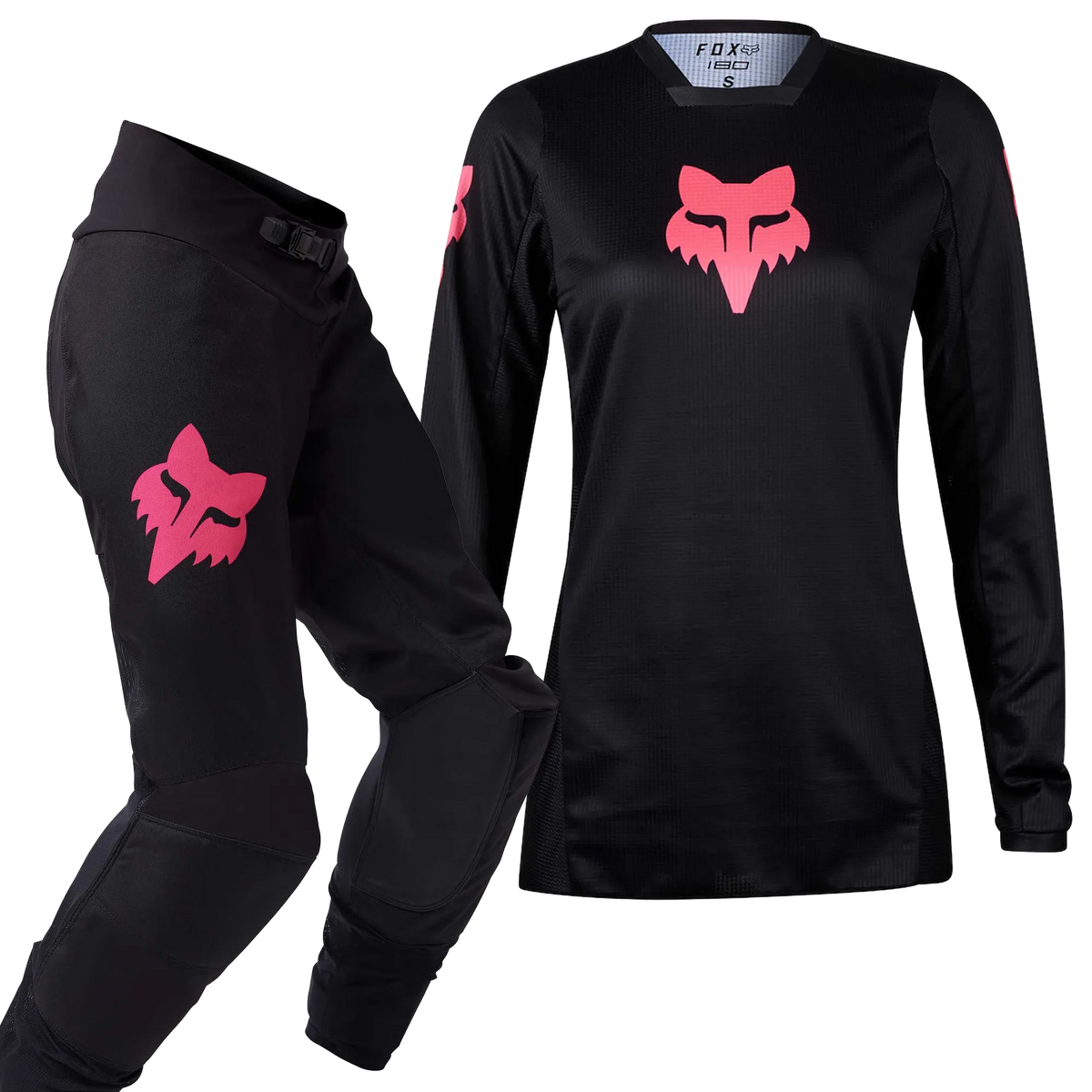 FOX Racing Women's 180 BLACKOUT MX Gear Set (Black/Pink)