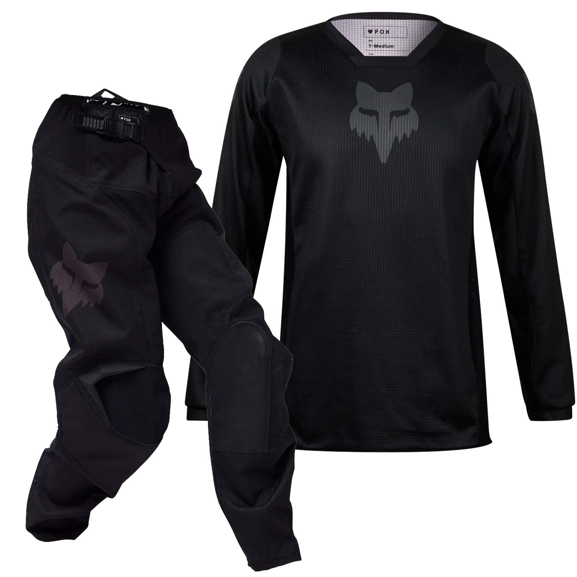 FOX Racing Youth 180 Blackout Gear Set (Black/Black)