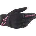 Alpinestars Women's Copper Motorcycle Short Textile Gloves (Black/Fuchsia)
