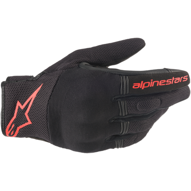 Alpinestars Copper Motorcycle Short Textile Gloves (Black/Red Fluo)