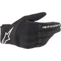 Alpinestars Copper Motorcycle Short Textile Gloves (Black/White)