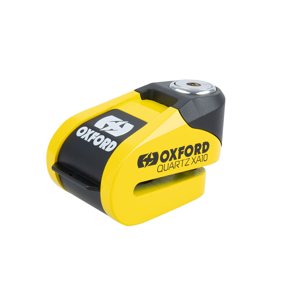 Oxford Quartz XA10 Alarm Disc Lock 10mm Pin (Yellow)